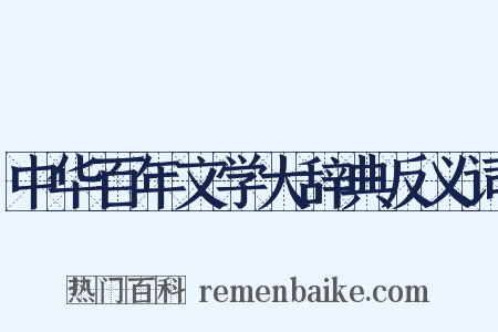 中华百年文学大辞典反义词是什么意思的图片